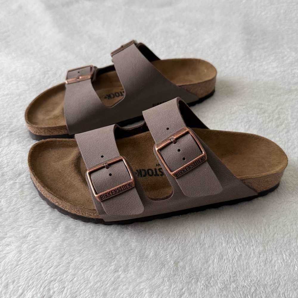 Birkenstock Arizona Sandals - Mocha with Rose Buckles